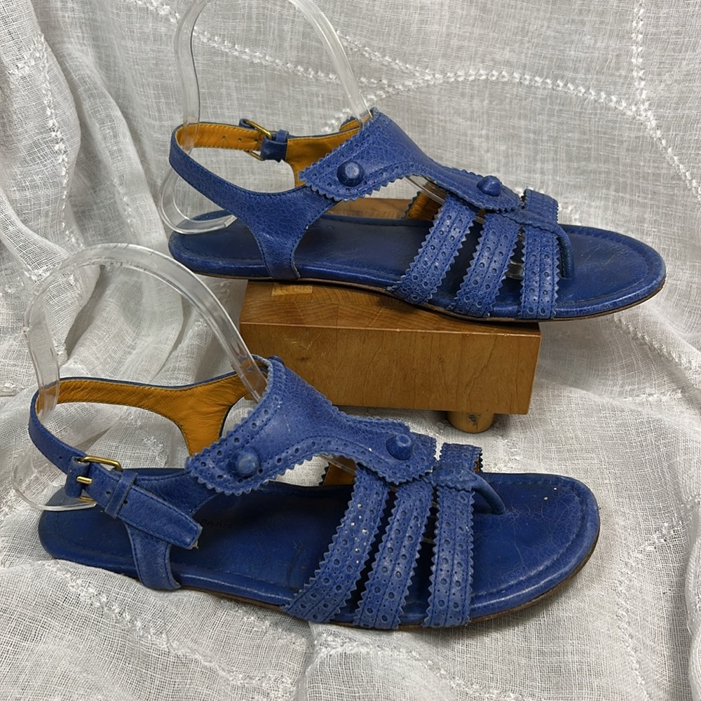 Balenciaga leather gladiator studded sandals stampes sz 39.5 - Picture 2 of 15